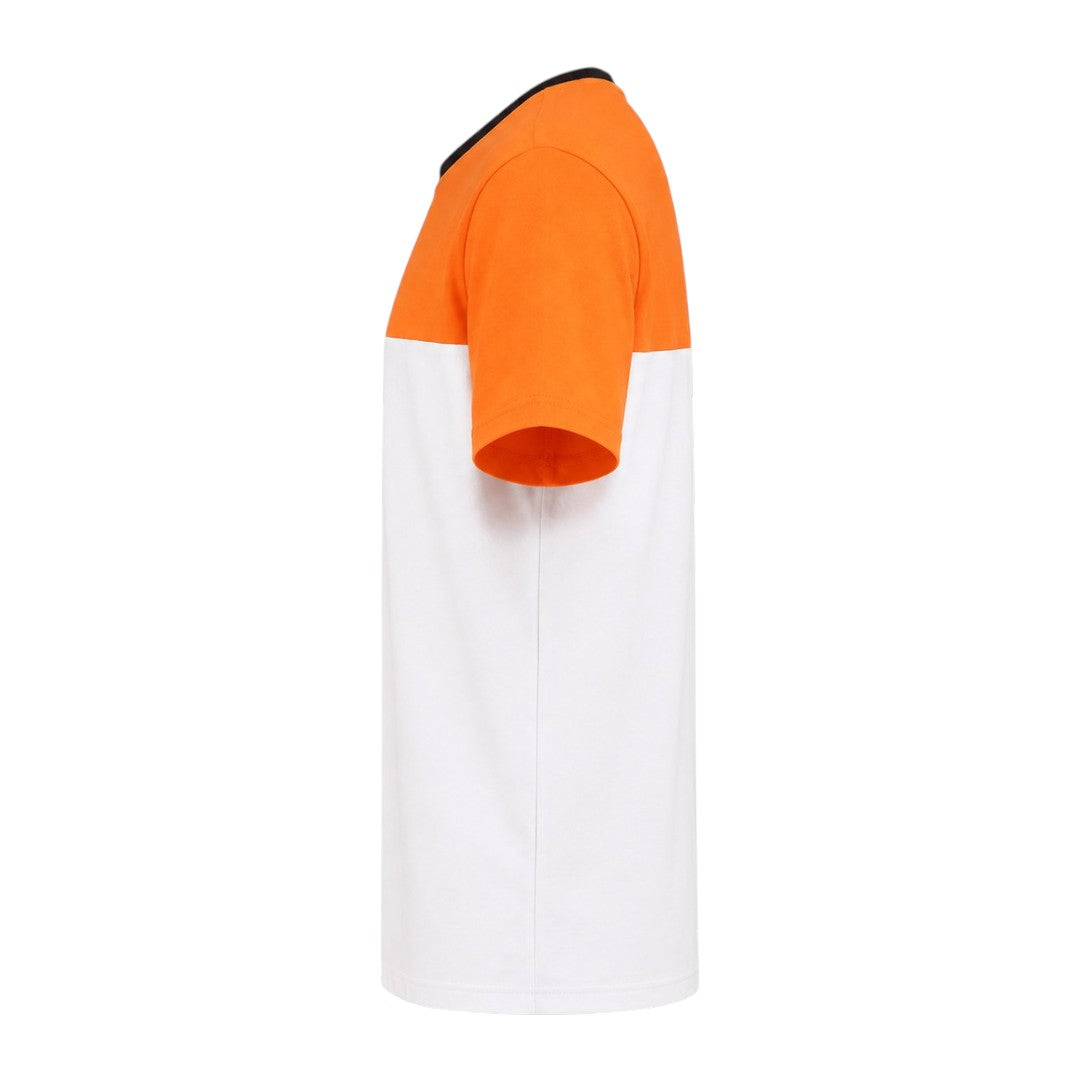 Seaport Island Fashion Men’s Orange & White Color-Block Crew Neck T-Shirt