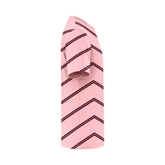 Seaport Island Fashion Men’s Pink Diagonal Stripe Casual T-Shirt