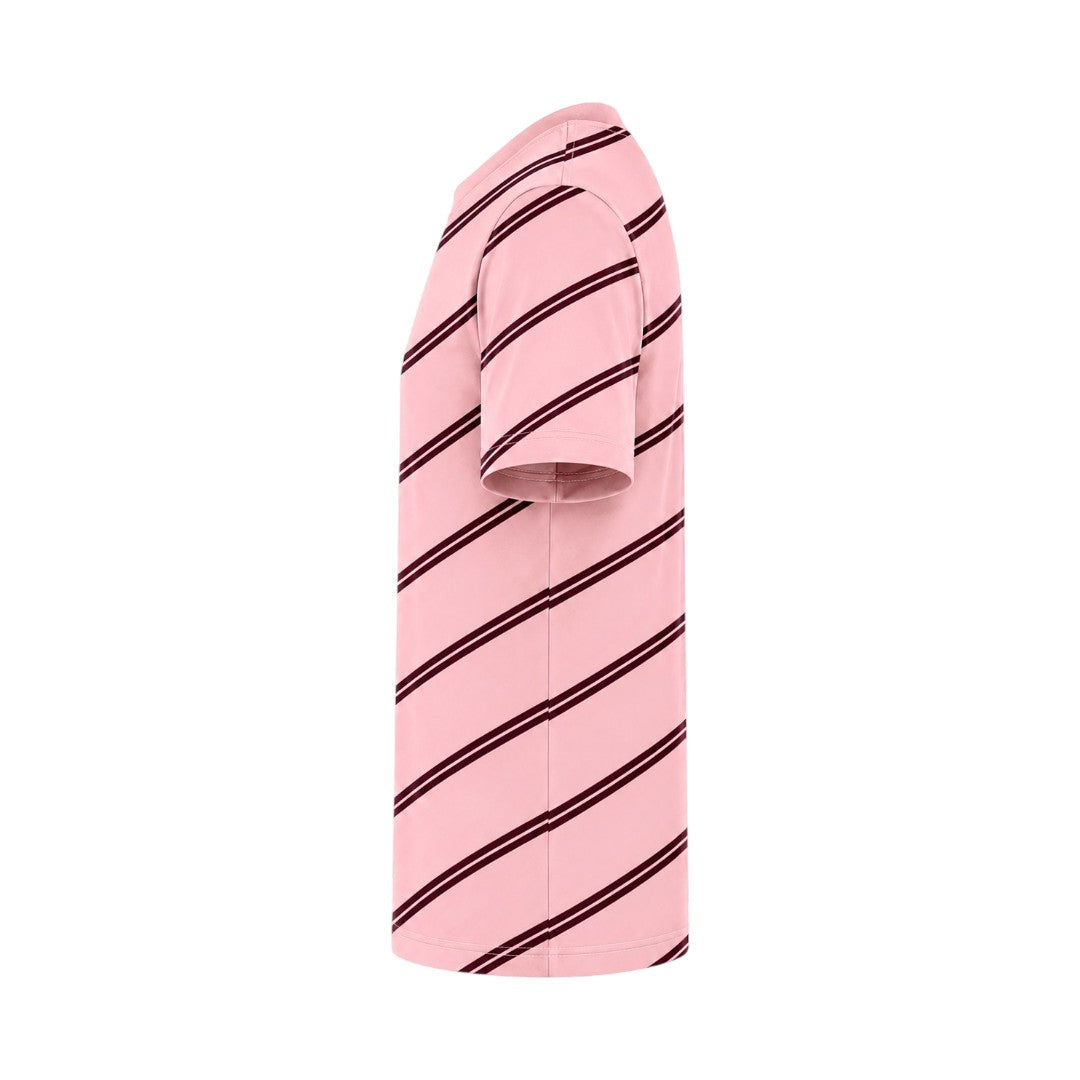 Seaport Island Fashion Men’s Pink Diagonal Stripe Casual T-Shirt