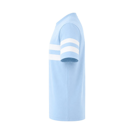 Seaport Island Fashion Men’s Sky Blue & White Stripe Crew Neck T-Shirt