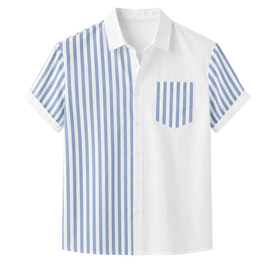 Seaport Island Fashion Men’s White & Brown Textured Color Block Polo T-Shirt