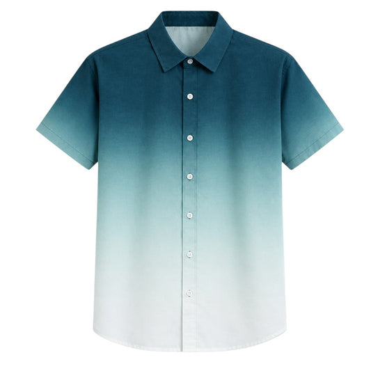 Seaport Island Fashion Men’s Blue Ombre Short Sleeve Casual Shirt