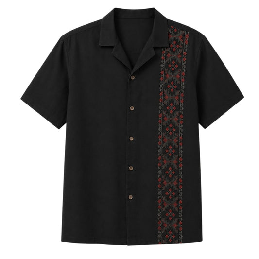 Seaport Island Fashion Men’s Classic Black Short Sleeve Casual Shirt