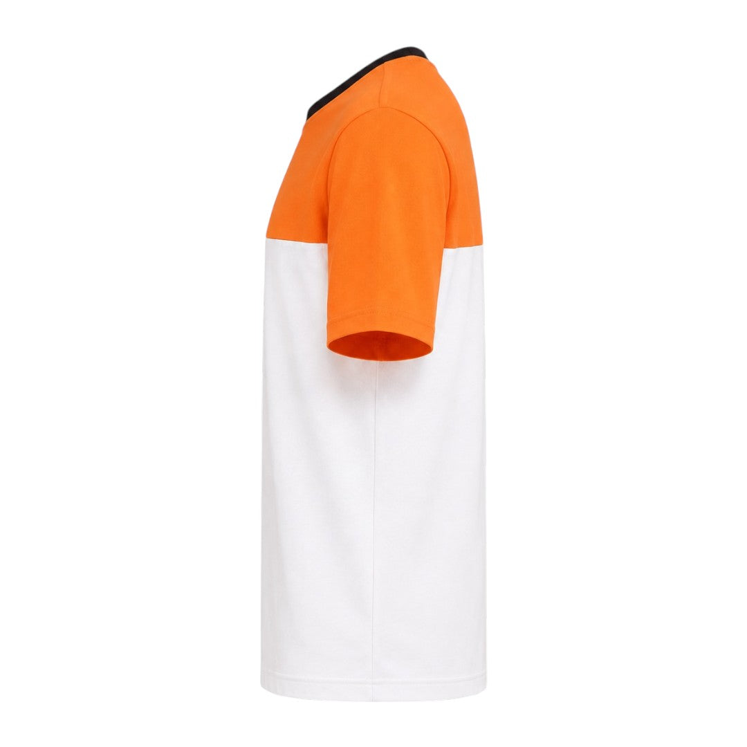 Seaport Island Fashion Men’s Orange & White Color-Block Crew Neck T-Shirt