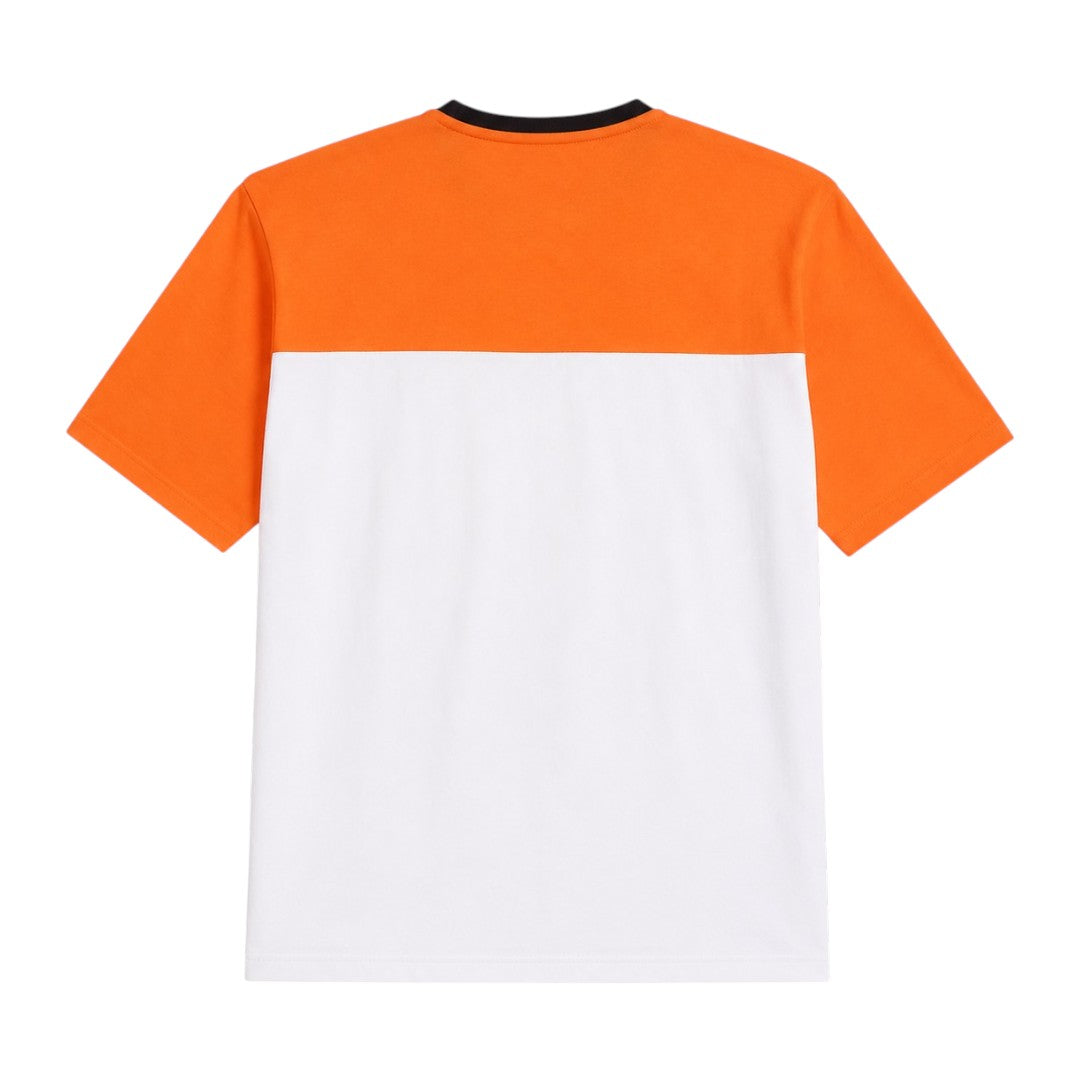 Seaport Island Fashion Men’s Orange & White Color-Block Crew Neck T-Shirt