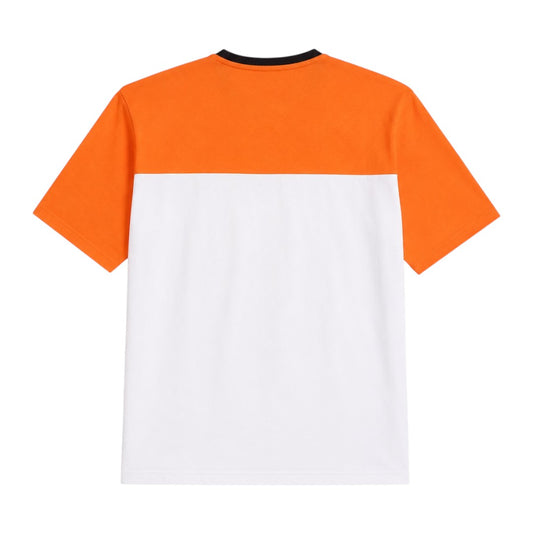 Seaport Island Fashion Men’s Orange & White Color-Block Crew Neck T-Shirt