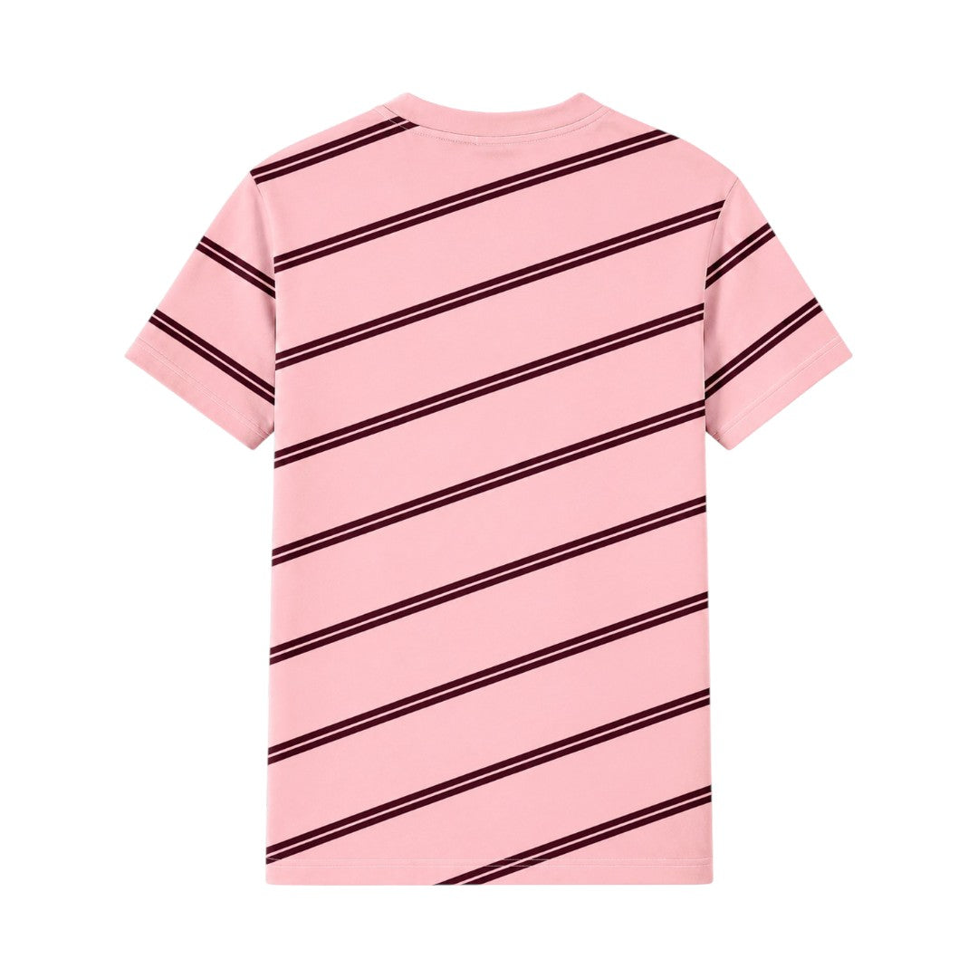 Seaport Island Fashion Men’s Pink Diagonal Stripe Casual T-Shirt