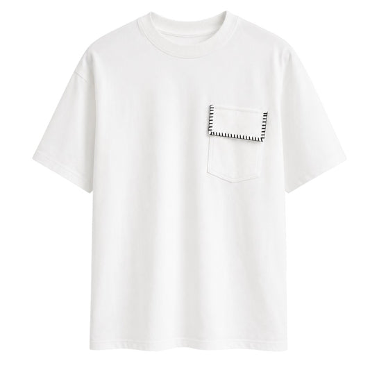 Seaport Island Fashion Men’s White Pocket Detail Crew Neck T-Shirt