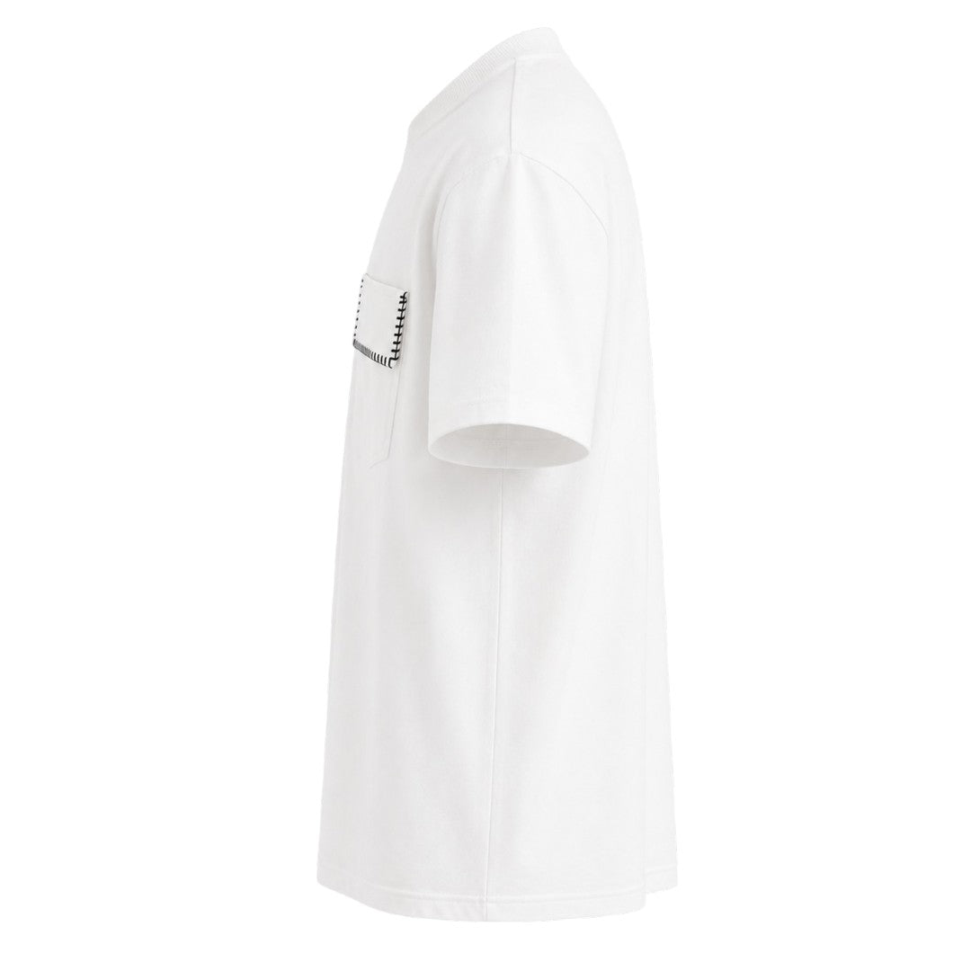Seaport Island Fashion Men’s White Pocket Detail Crew Neck T-Shirt