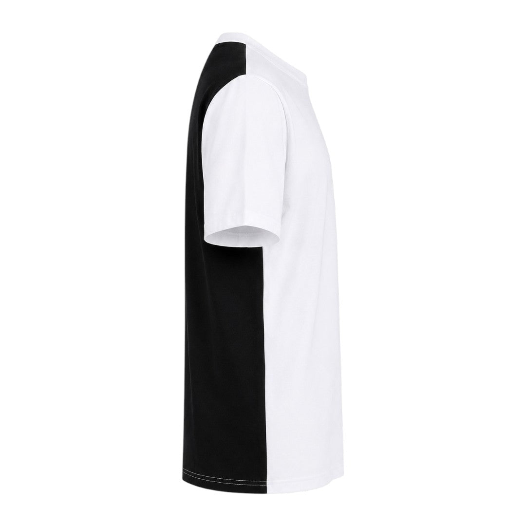 Seaport Island Fashion Men’s White, Black & Red Colour-Block Crew Neck T-Shirt